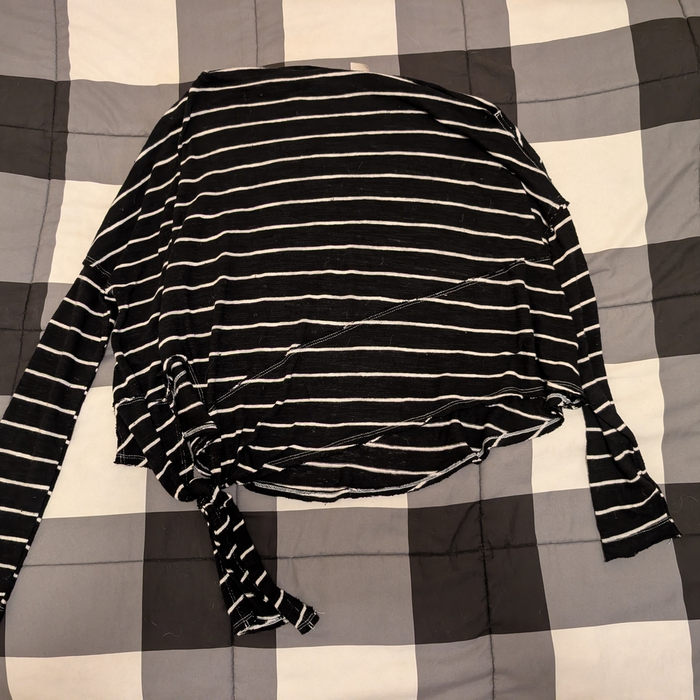 We The Free Black and White Striped Blouse